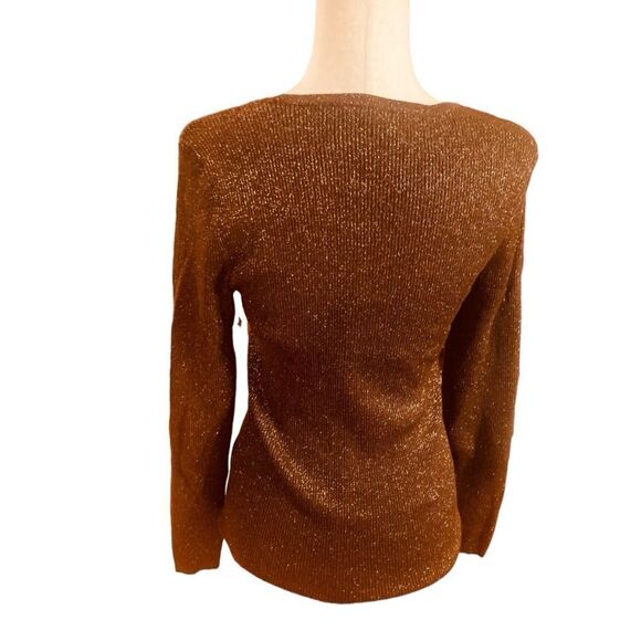 INC Brown Glitter Keyhole Sweater - Picture 2 of 7